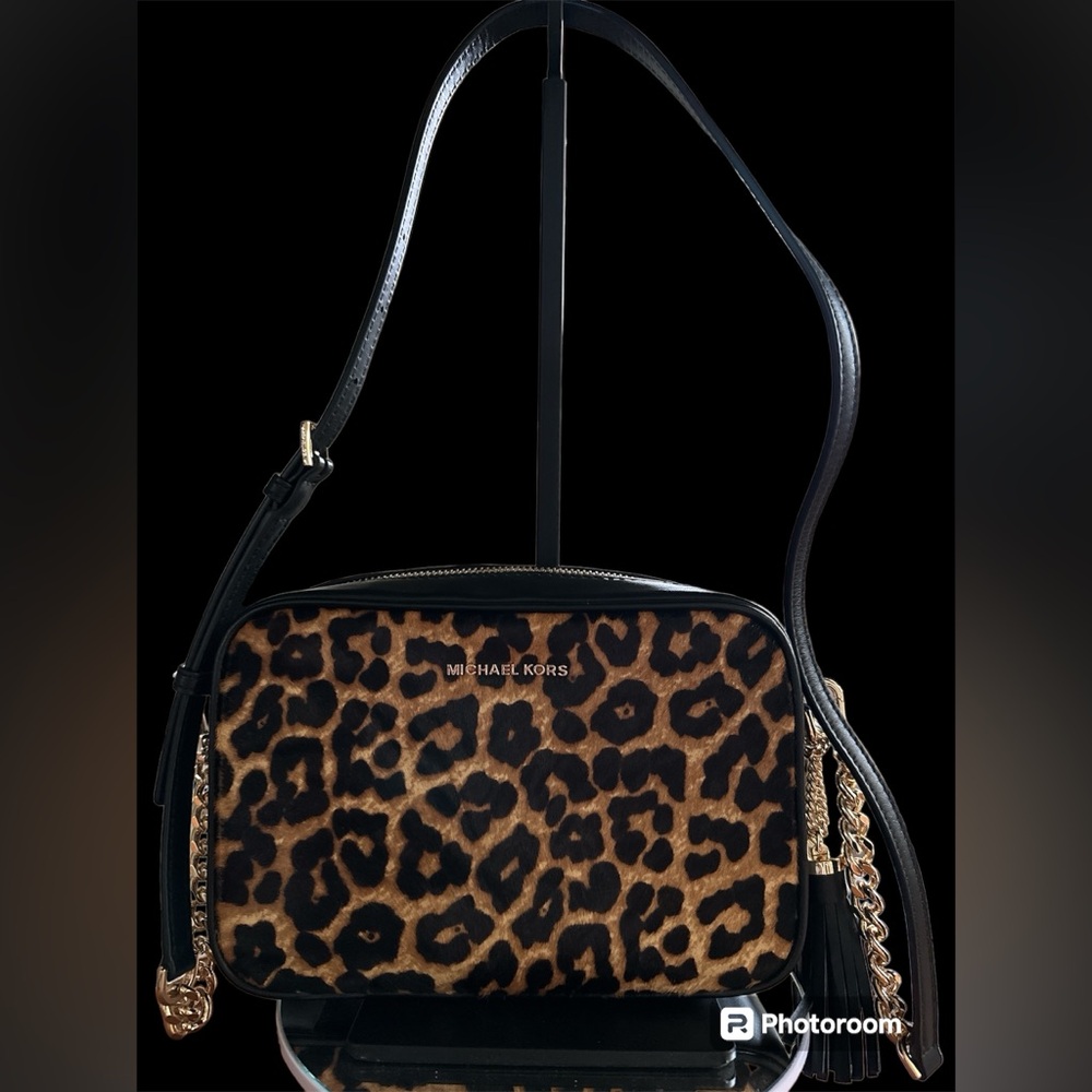 Michael Kors leopard calf hair & leather crossbody bag & wallet DUO! NWT!!! - Picture 5 of 13